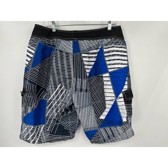 MOLOKAI Surf Co. Board Shorts Lined hook and loop Blue white 40 - Picture 2 of 10